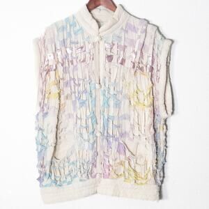 Handmade Silk Woven Textile Vest One Size Art to Wear Artisan One of a Kind